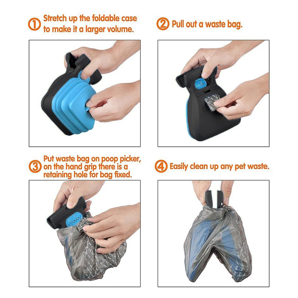 Foldable Dog Pooper Scooper with Decomposable Bags