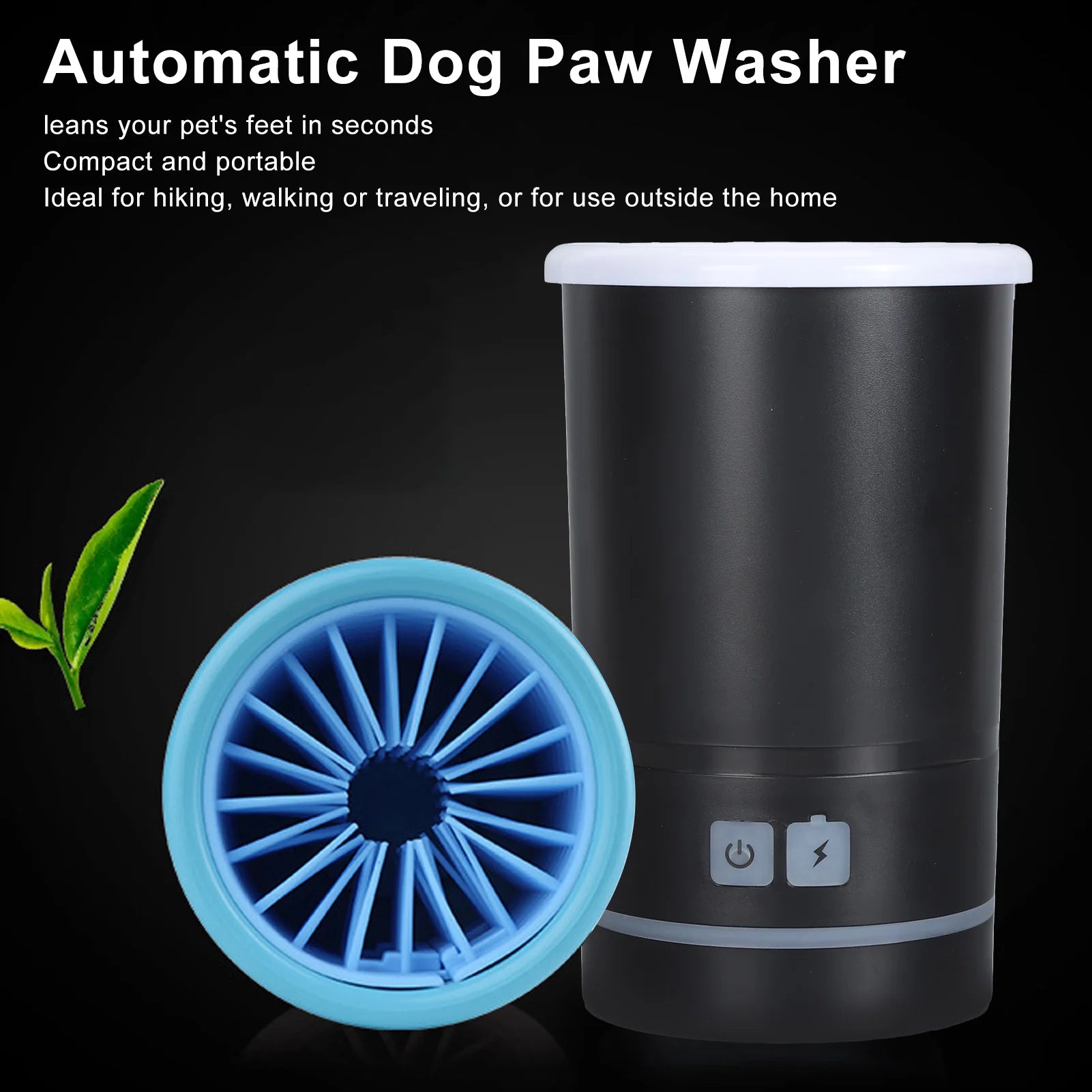 Portable Electric Dog Paw Washer with Soft Bristles - USB Rechargeable Pet Foot Cleaner for Small & Medium Dogs and Cats