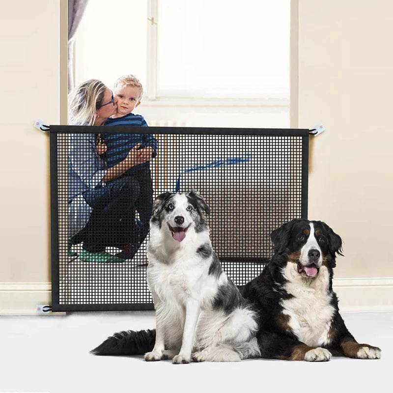 Portable Dog Safety Barrier – Breathable Mesh Pet Gate