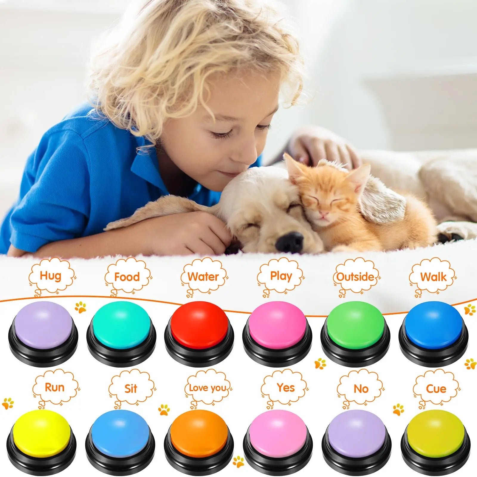 Talking Dog Buttons – Recordable Communication Toy for Pets