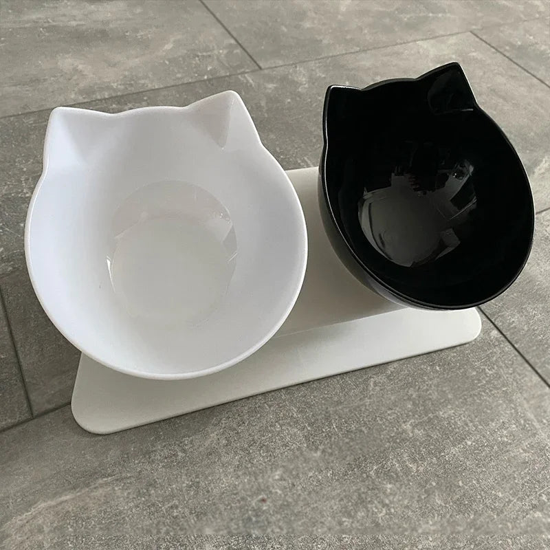 Non-Slip Double Cat & Dog Bowl with Stand – Elevated Pet Feeding Station