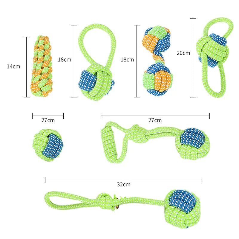 Interactive Cotton Rope Dog Toy - Mini Ball Chew Toy for Small & Large Dogs