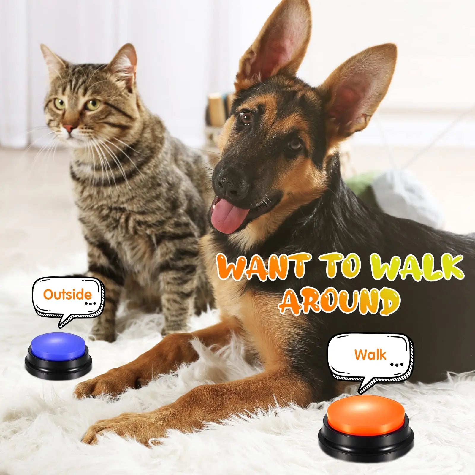 Talking Dog Buttons – Recordable Communication Toy for Pets