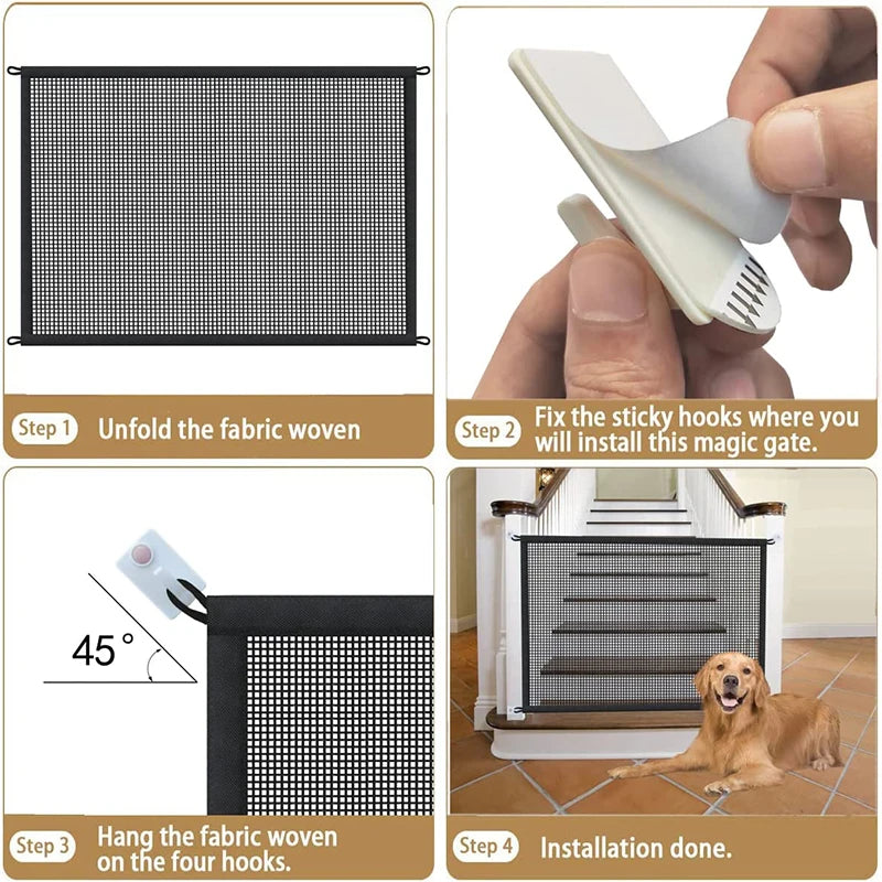 Portable Dog Safety Barrier – Breathable Mesh Pet Gate