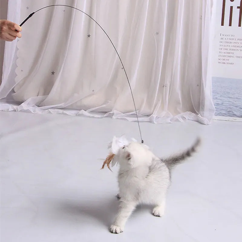 Interactive Feather Cat Toy with Suction Cup: Bite-Resistant Teaser for Endless Fun