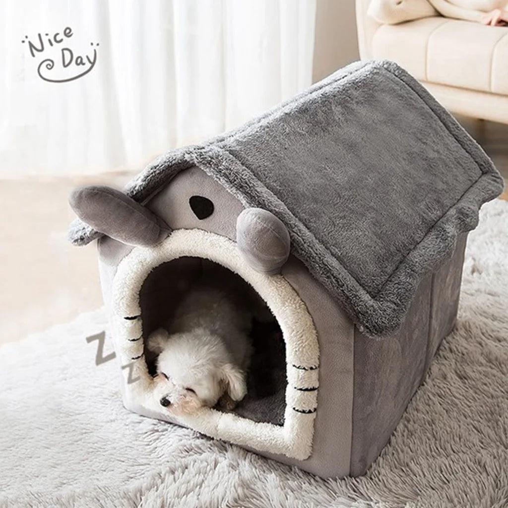 Foldable Pet Bed – Removable & Washable Sleeping Nest for Cats and Dogs